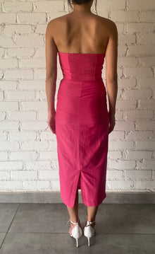 Rococo Sand | Strapless Midi Dress | Pink