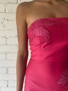 Strapless Midi Dress | Pink