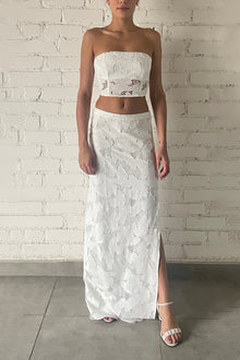 Rococo Sand | Coco Long Lace Skirt | White