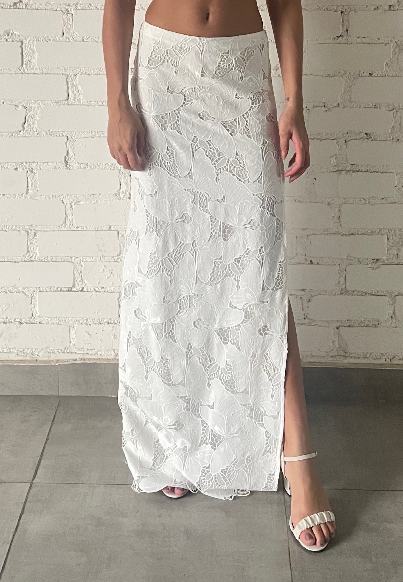 Rococo Sand | Coco Long Lace Skirt | White