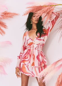Rococo Sand | Emily Short Dress | White Multi