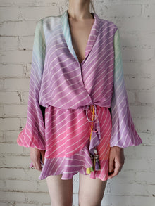 Rococo Sand | Collared Wrap Short Dress | Multicolor
