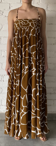 Rococo Sand | Fia Sweetheart-Neck Spaghetti Strap Maxi Dress | Brown
