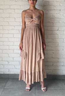 Rococo Sand | Gaia Spaghetti Strap Long Dress | Nude