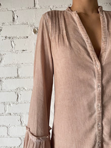 Rococo Sand | Gaia Short Long-Sleeve Dress | Nude