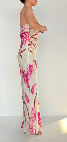 Rococo Sand | Grace Floral Long Dress | White/Pink
