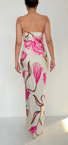 Rococo Sand | Grace Floral Long Dress | White/Pink