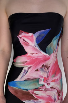 Strapless Maxi Dress | Black/Multi