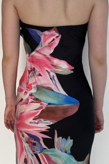 Strapless Maxi Dress | Black/Multi