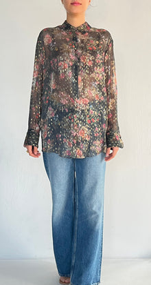 Rococo Sand | Lurex Full-Sleeve Shirt | Black