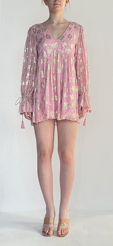 Rococo Sand | Foil Short Dress | Pink