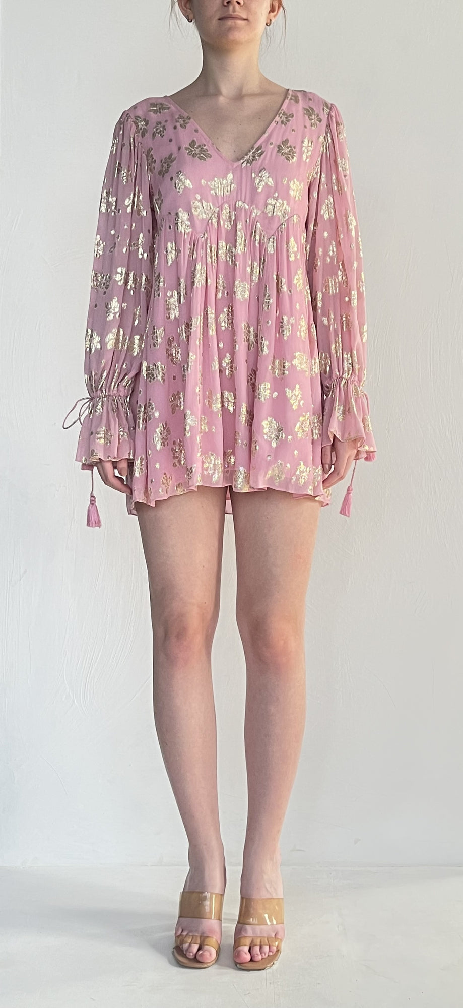 Rococo Sand | Foil Short Dress | Pink