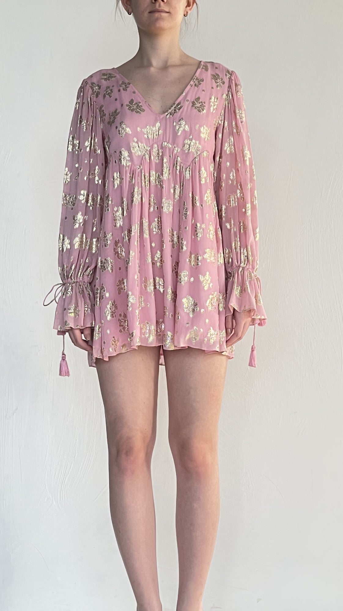 Rococo Sand | Foil Short Dress | Pink
