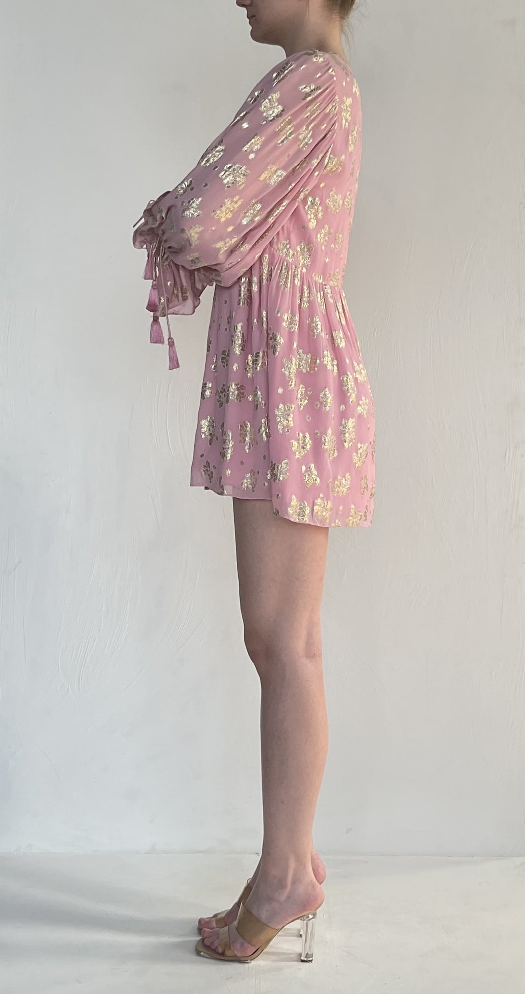 Rococo Sand | Foil Short Dress | Pink
