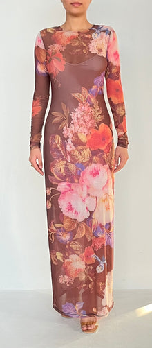 Rococo Sand | Brown Bodycon Long Dress | Brown