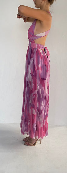 Rococo Sand | V-Neck Sleeveless Long Dress | Pink
