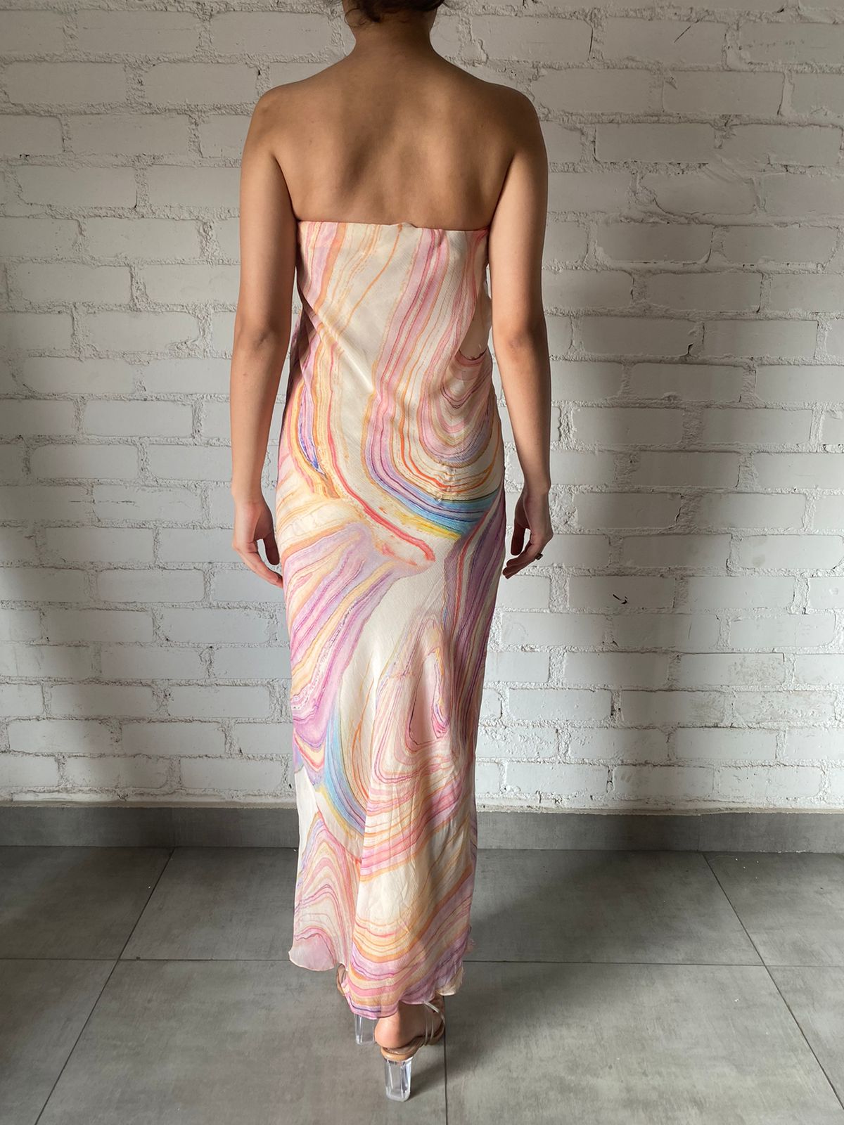 Rococo Sand | Relaxed Fit Tube Midi Dress | Multicolor