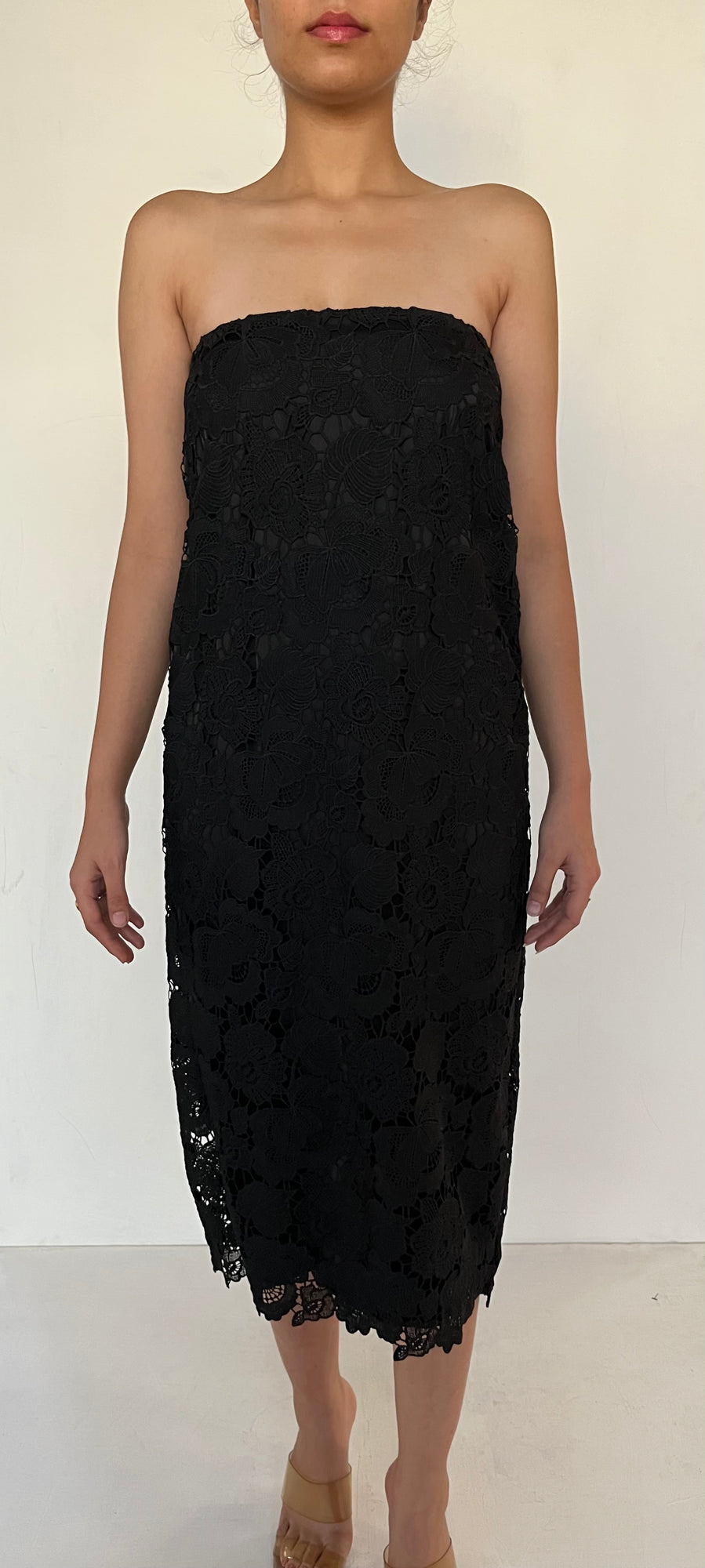 Rococo Sand | Tube Midi Dress | Black