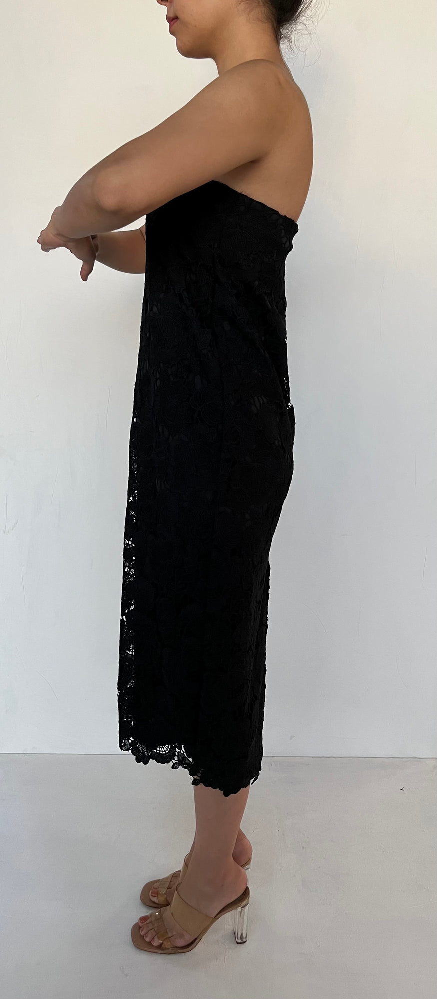 Rococo Sand | Tube Midi Dress | Black