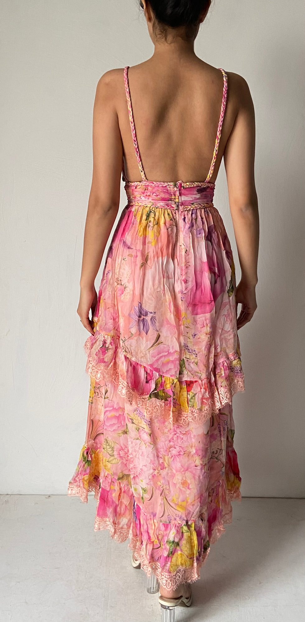 Rococo Sand | Leona Strappy Long Dress | Peach
