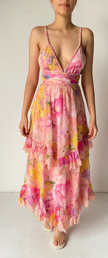 Rococo Sand | Leona Strappy Long Dress | Peach