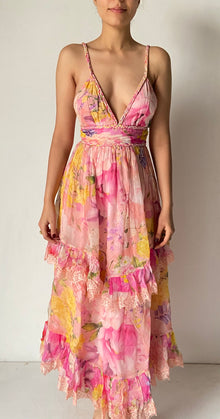 Rococo Sand | Leona Strappy Long Dress | Peach
