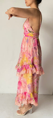Rococo Sand | Leona Strappy Long Dress | Peach