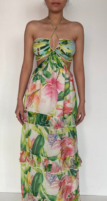Rococo Sand | Lora Long Dress | Off-White Multi