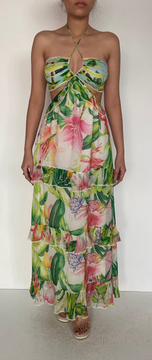 Rococo Sand | Lora Long Dress | Off-White Multi