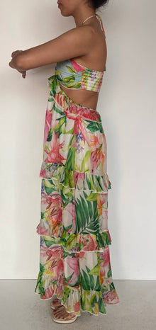 Rococo Sand | Lora Long Dress | Off-White Multi