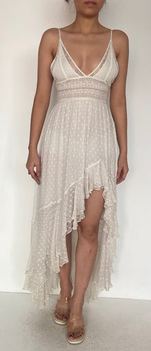Rococo Sand | Mia Spaghetti-Neck High Low Dress | White
