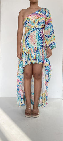 Rococo Sand | Okimi High Low Dress | Multicolor