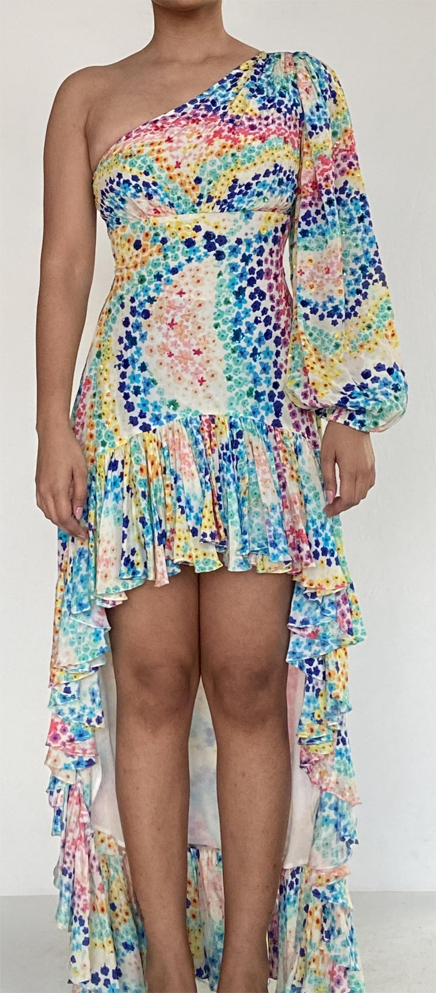 Rococo Sand | Okimi High Low Dress | Multicolor