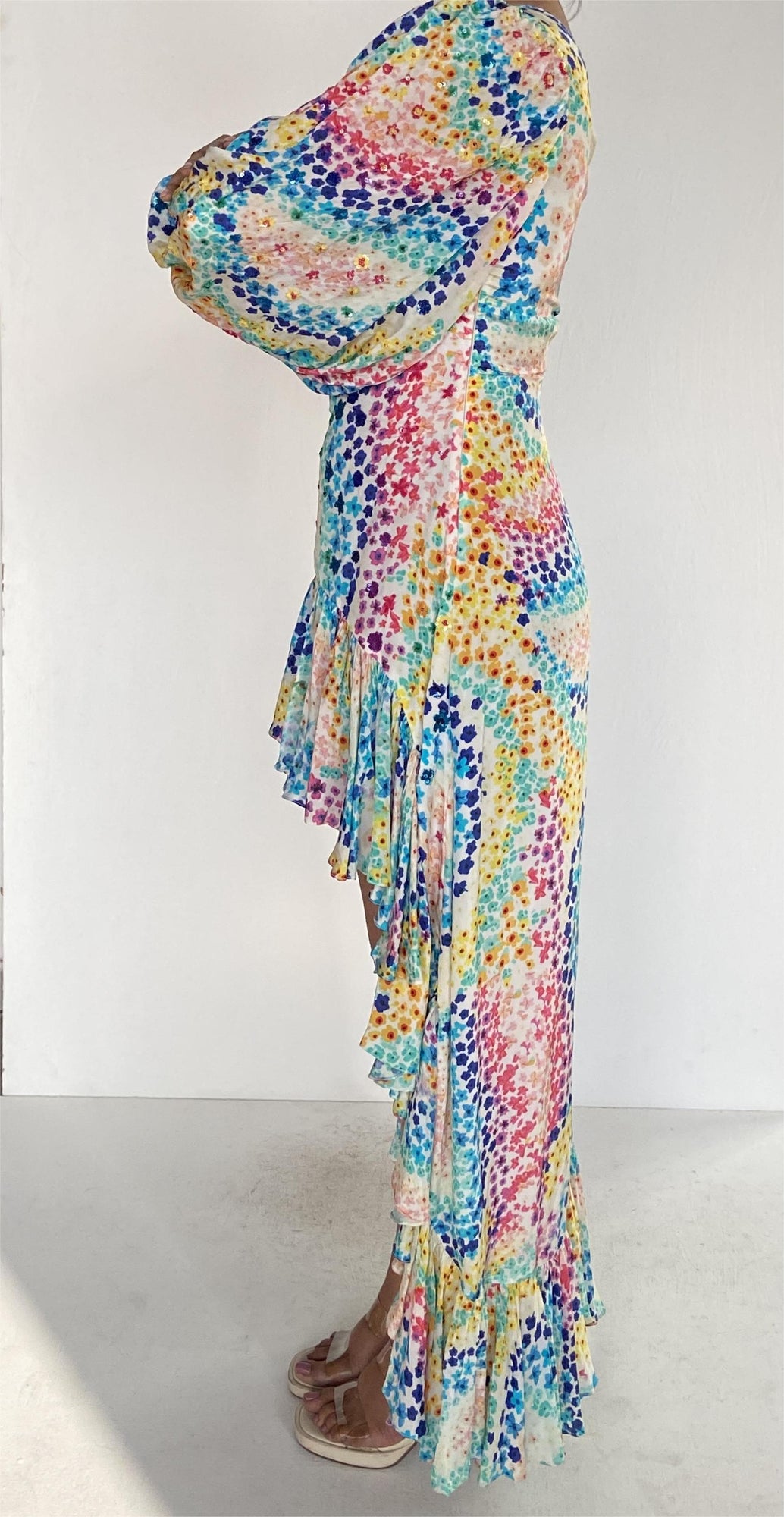 Rococo Sand | Okimi High Low Dress | Multicolor