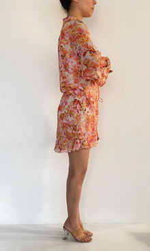 Womens | Inv Viscose Georgtte Lurex Short Dress | Orange