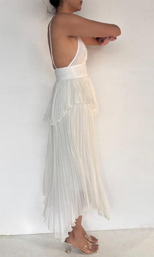 Womens | Inv Viscose Crinkle Chiffon Boho Cutout Tiered MaxiDress | White