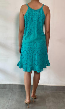 Womens | Inv Cotton Schiffli Short Dress | Teal