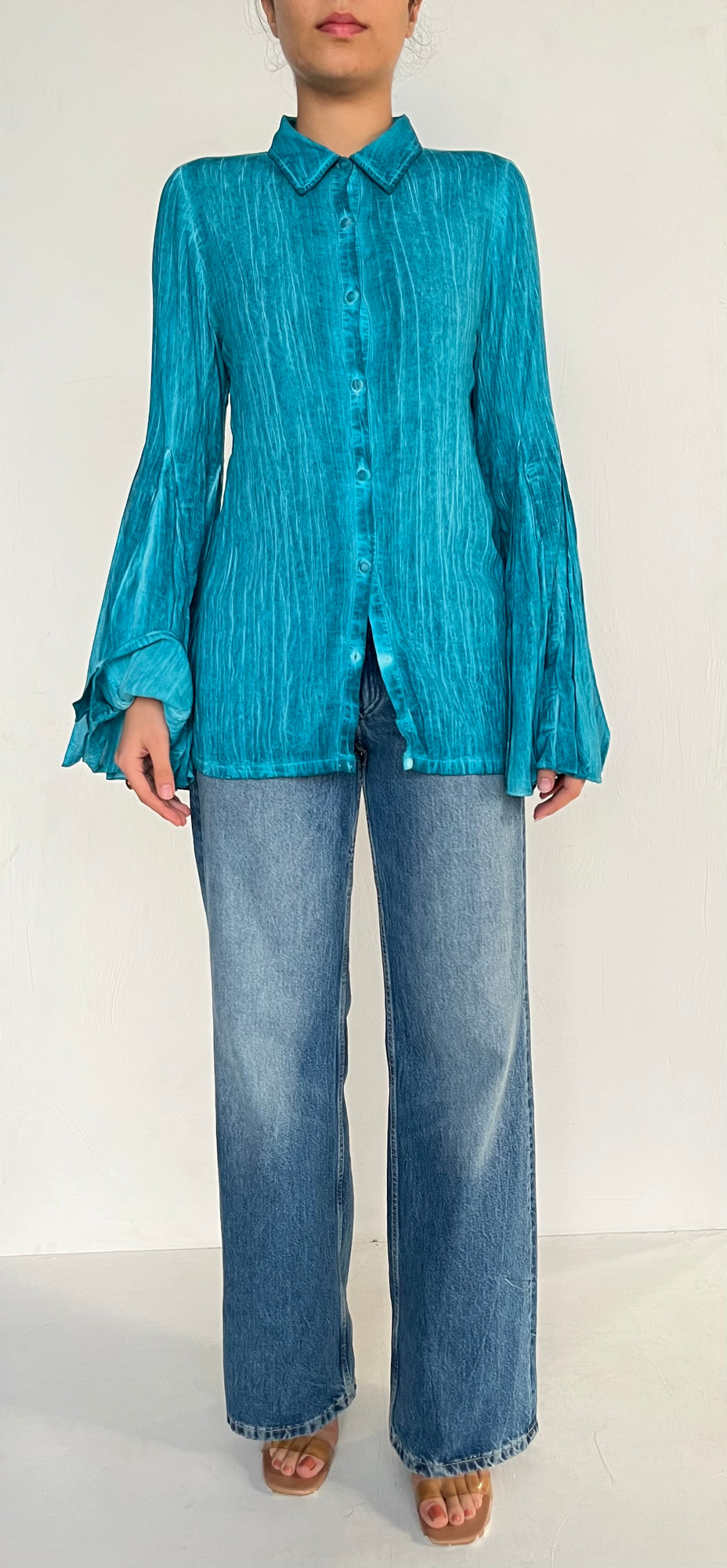 Rococo Sand | Full-Sleeve Shirt | Blue