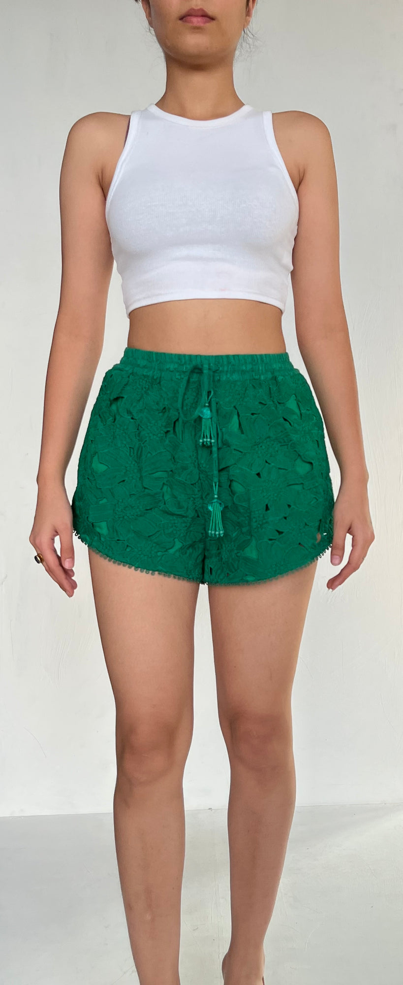 Rococo Sand | Lace Shorts | Green