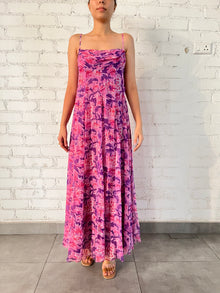 Rococo Sand | Lei Cowl Long Dress | Pink/Blue