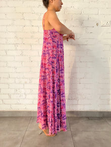 Rococo Sand | Lei Cowl Long Dress | Pink/Blue