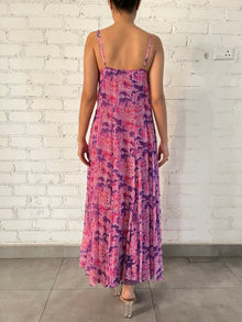 Rococo Sand | Lei Cowl Long Dress | Pink/Blue