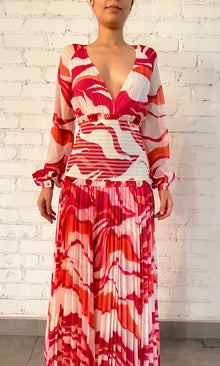 Rococo Sand | Long Dress | Red/White