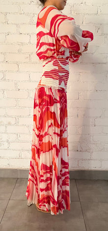 Rococo Sand | Long Dress | Red/White