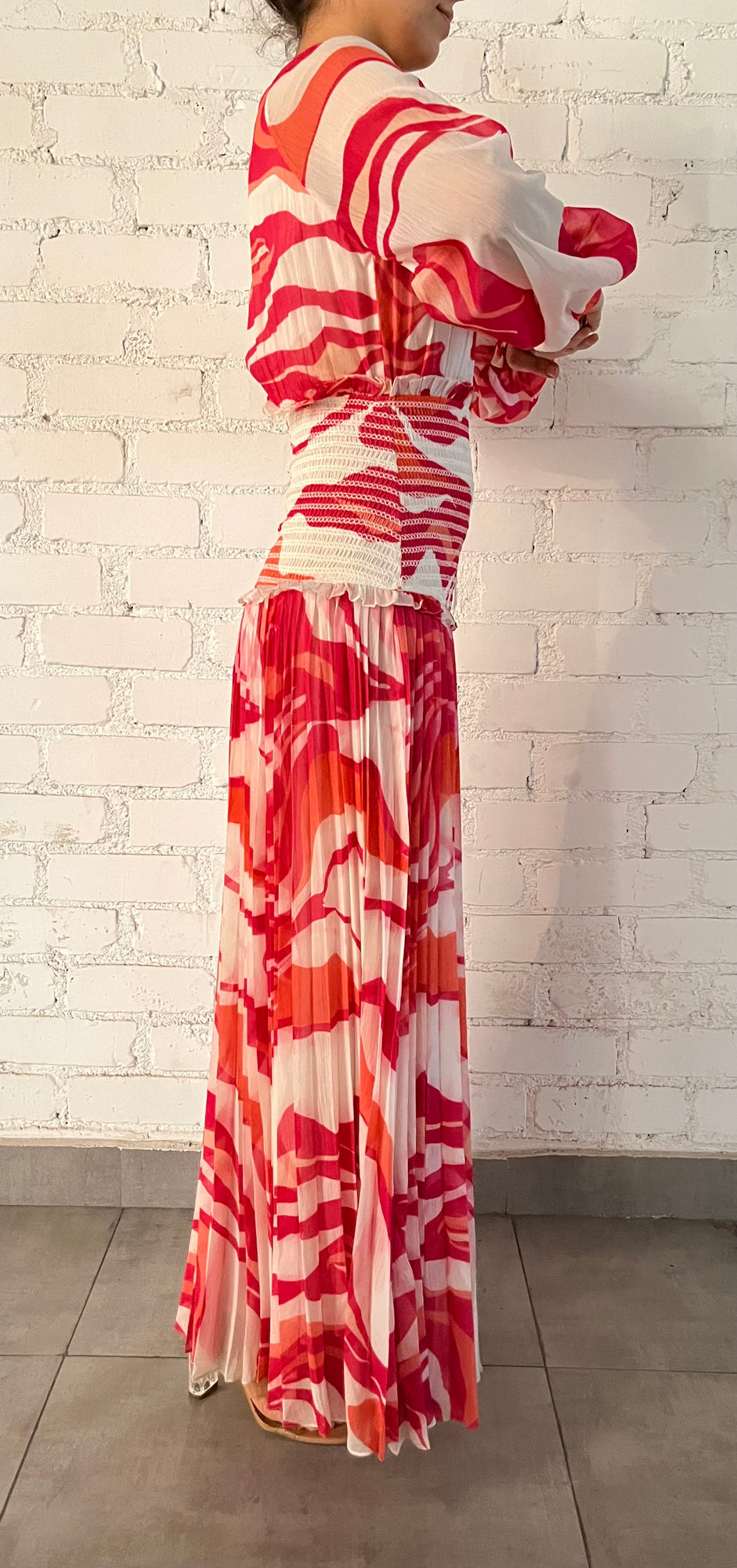 Rococo Sand | Long Dress | Red/White