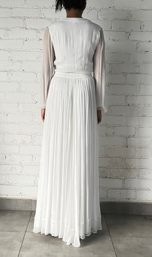Rococo Sand | Chiffon Long Skirt | White