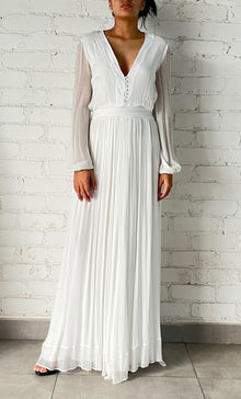 Rococo Sand | Chiffon Long Skirt | White