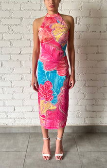 Rococo Sand | Juno Midi Dress | Pink/Blue