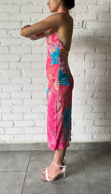 Rococo Sand | Juno Midi Dress | Pink/Blue