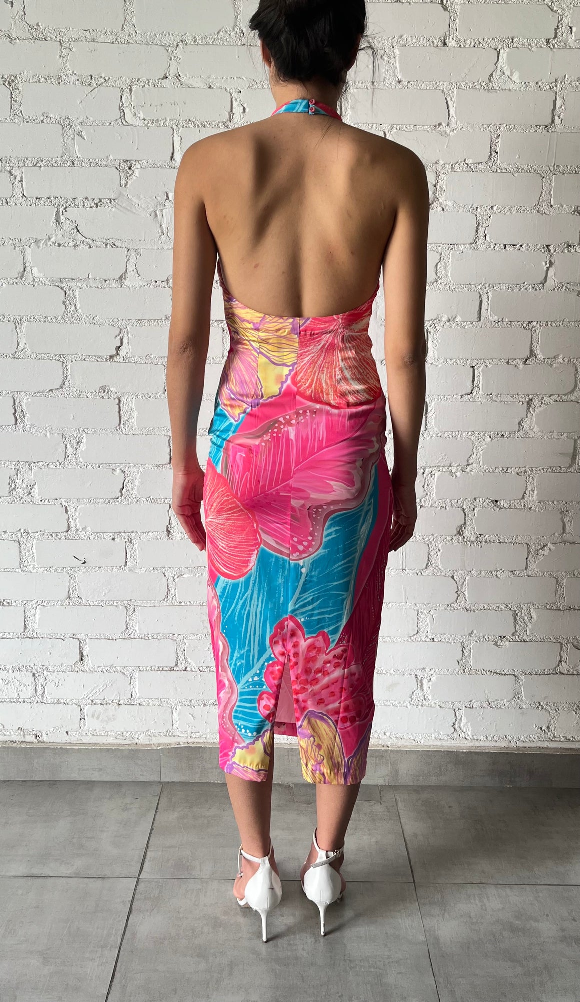 Rococo Sand | Juno Midi Dress | Pink/Blue